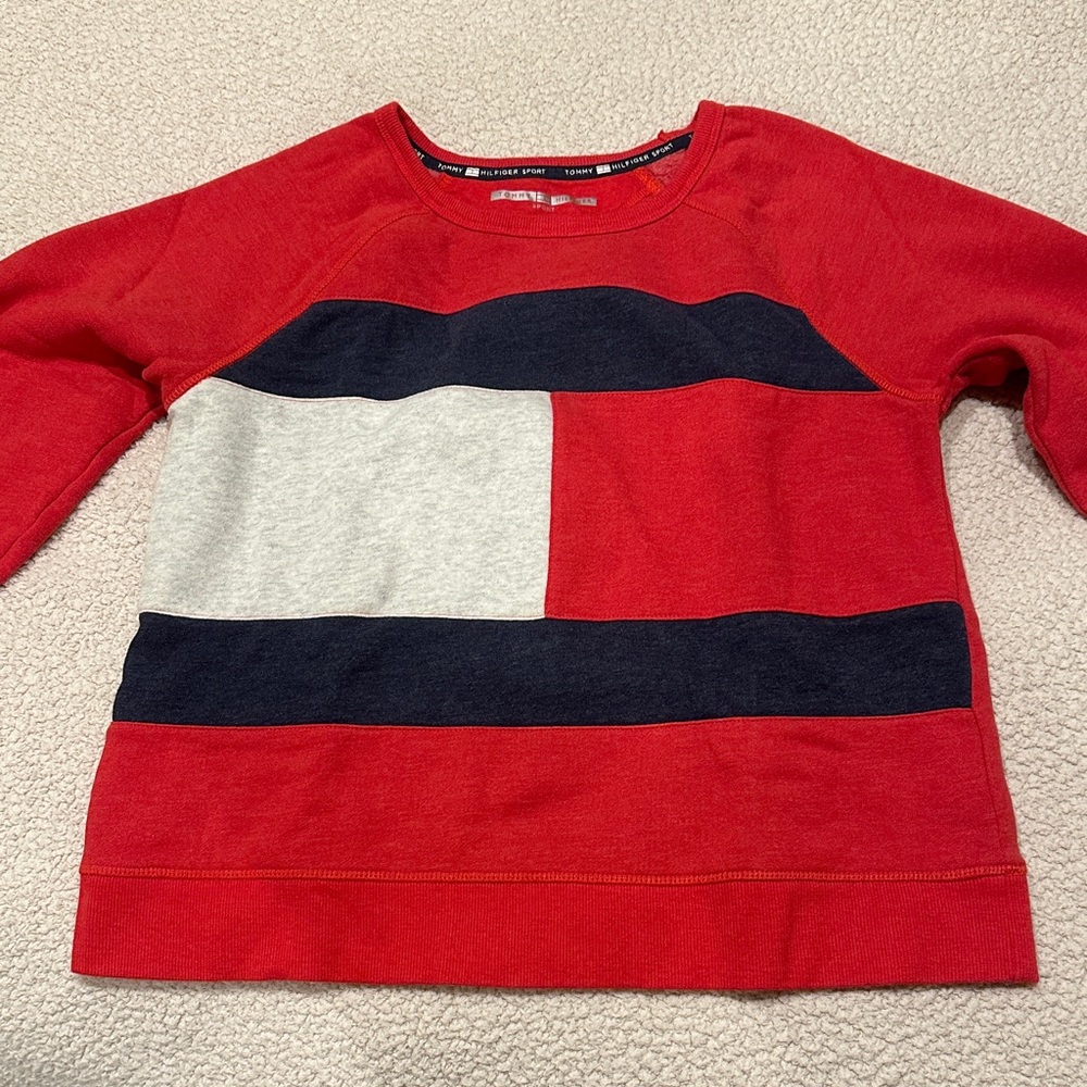 Tommy Hilfiger Red and Navy Sweatshirt